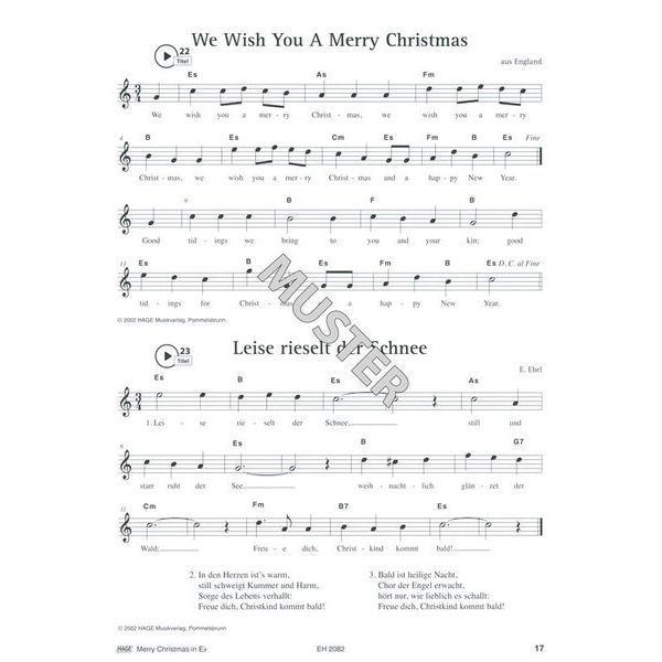 Hage Musikverlag Merry Christmas Eb