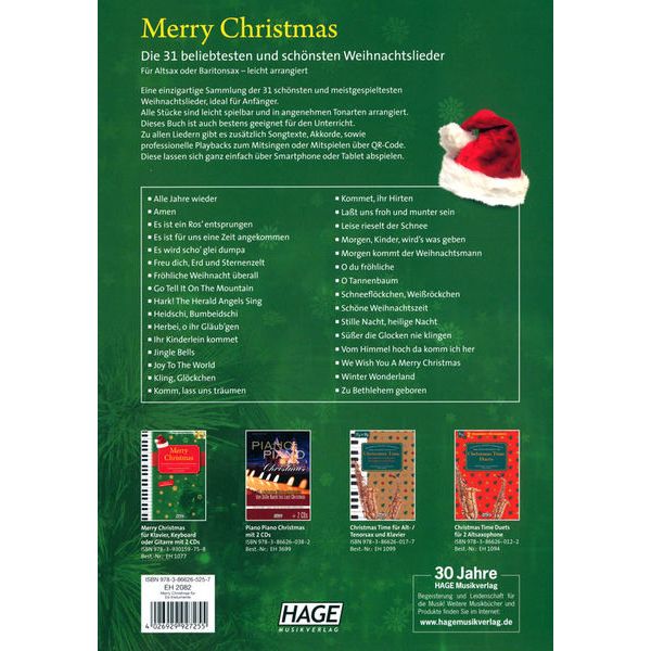 Hage Musikverlag Merry Christmas Eb