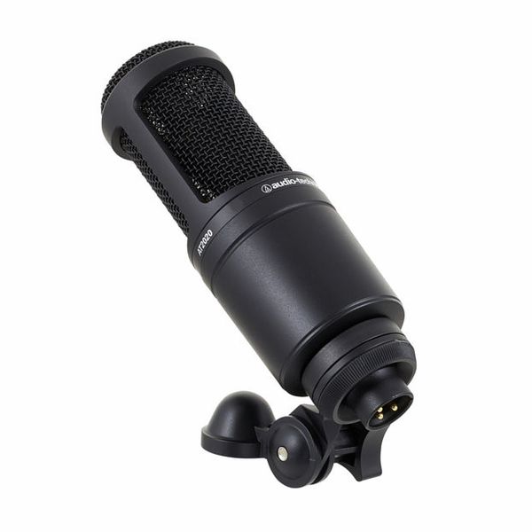 Audio-Technica AT2020 Cardioid Condenser Studio XLR Microphone, Ideal for  Project/Home Studio Applications,Black