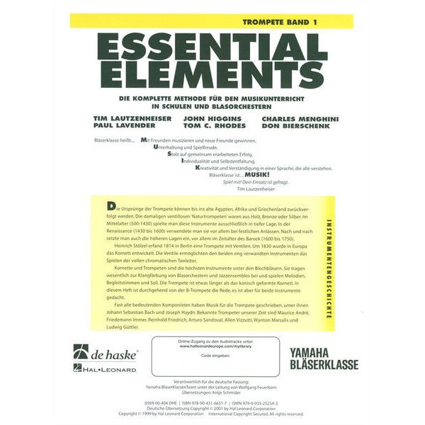 De Haske Essential Elements Trumpet 1