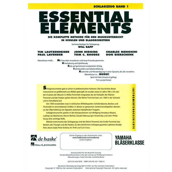 De Haske Essential Elements Drums 1