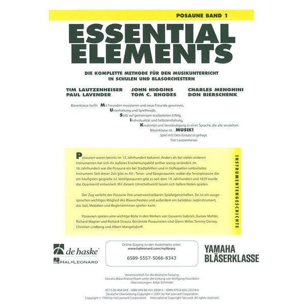 De Haske Essential Elements Trombone 1