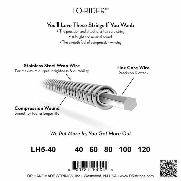 DR Strings Lo-Rider LH5-40