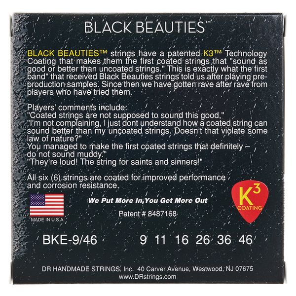 DR Strings Black Beauties BKE-9/46