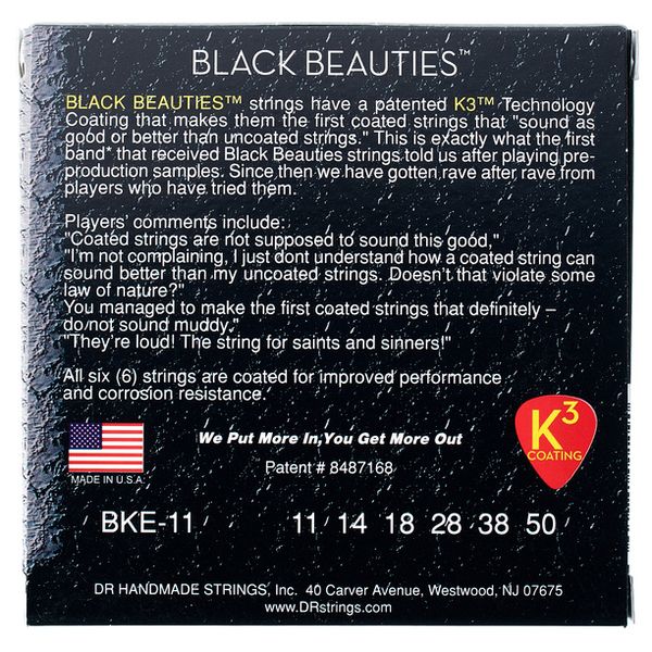 DR Strings Black Beauties BKE-11