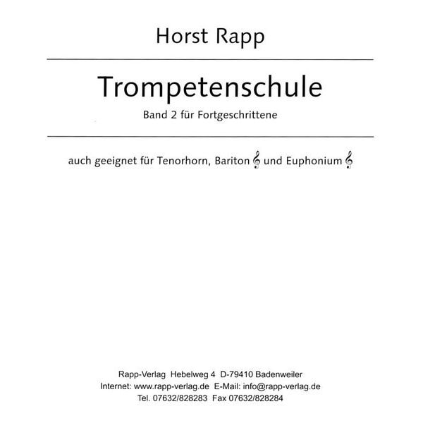 Horst Rapp Verlag Trompetenschule 2 für Fortgesc