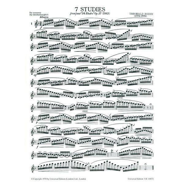 Universal Edition 50 Classical Studies For Flute