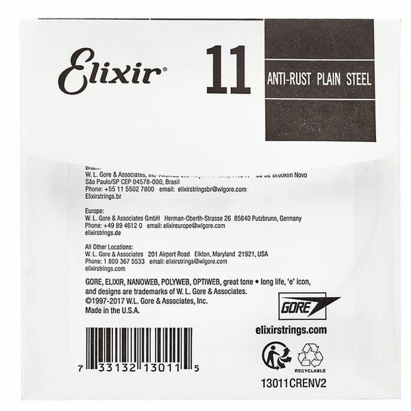 Elixir .011 Single String Plain Steel