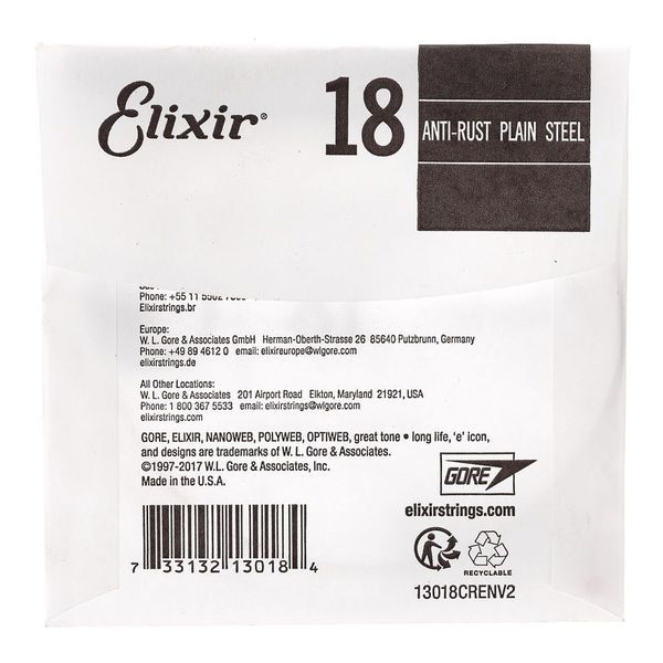 Elixir .018 Plain Steel