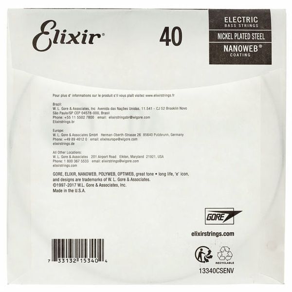 Elixir .040 El. Bass Single String