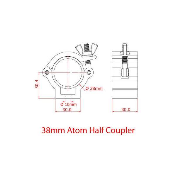Doughty T58970 Atom Halfcoupler 38mm
