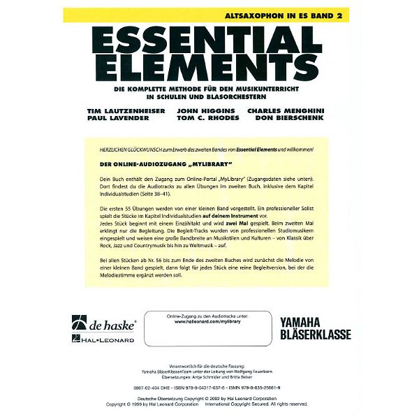 De Haske Essential Elements A-Sax 2