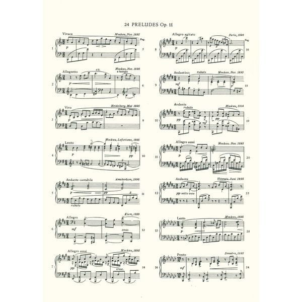 Edition Peters Skrjabin 24 Préludes op. 11