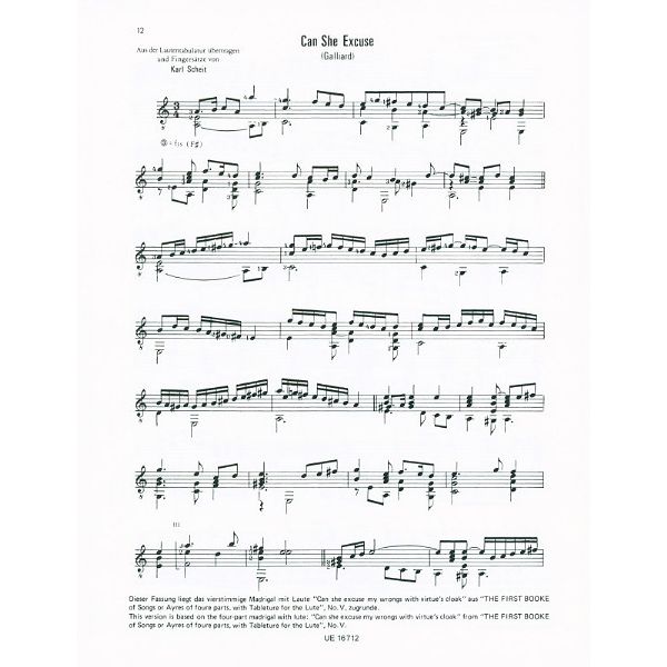 Universal Edition John Dowland Solowerke 2