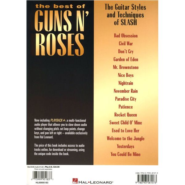 Hal Leonard Signature Licks Guns N' Roses