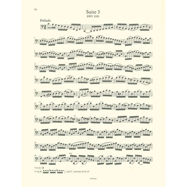 Wiener Urtext Edition Bach Suiten für Violoncello