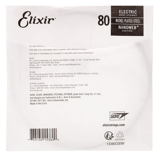 Elixir .080 El. Bass Single String
