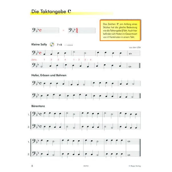 Horst Rapp Verlag Posaune lernen mit Spaß 1