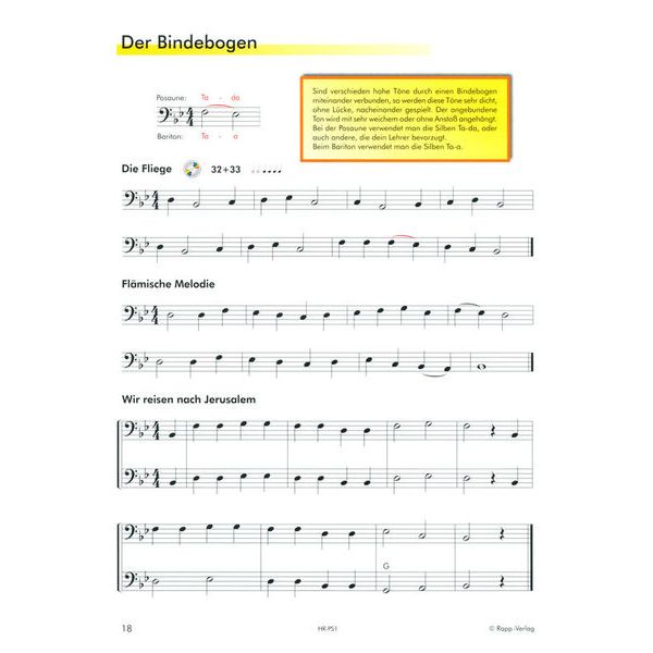 Horst Rapp Verlag Posaune lernen mit Spaß 1