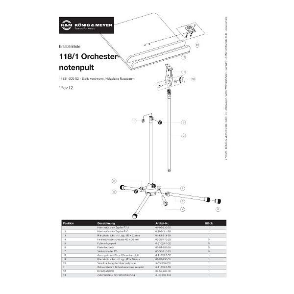 K&M 118/3 Orchestra Black