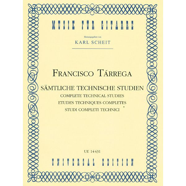 Universal Edition Tarrega Sämtliche Studien