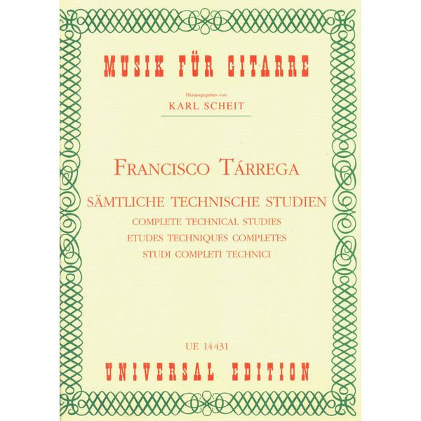 Universal Edition Tarrega Sämtliche Studien
