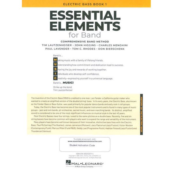 Hal Leonard Essential Elements Band Bass
