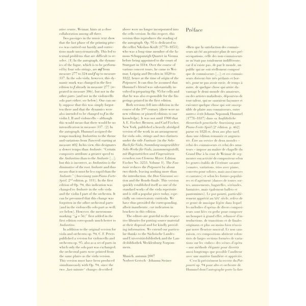 Henle Verlag Hummel Potpourri op.95 Cello