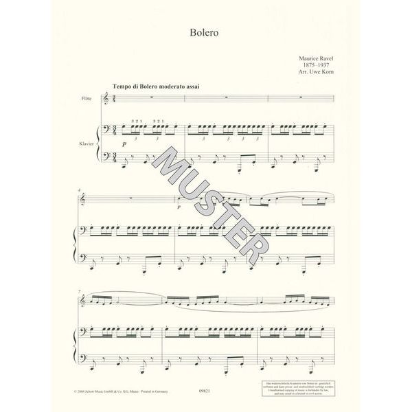 Schott Ravel Bolero Flute