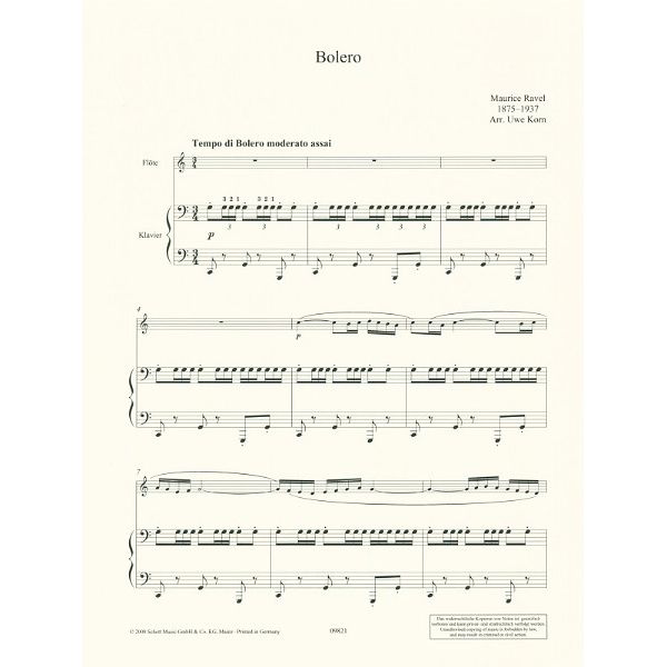 Schott Ravel Bolero Flute