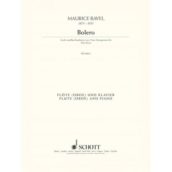 Schott Ravel Bolero Flute