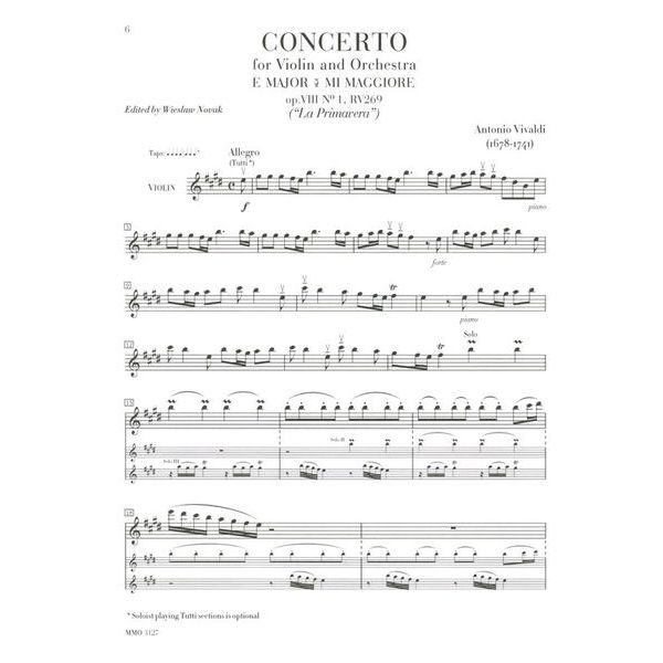 Music Minus One Vivaldi Vier Jahreszeiten VL