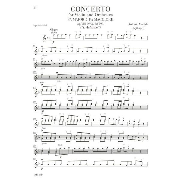 Music Minus One Vivaldi Vier Jahreszeiten VL
