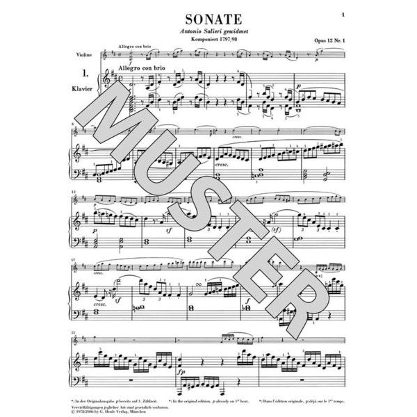Henle Verlag Beethoven Violinsonaten 1