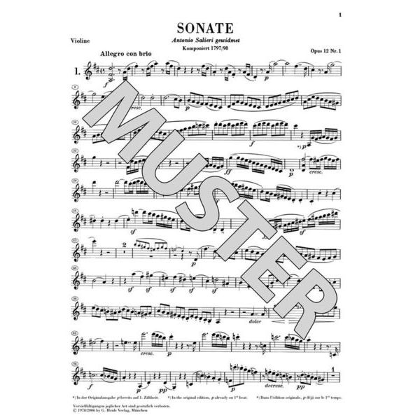 Henle Verlag Beethoven Violinsonaten 1