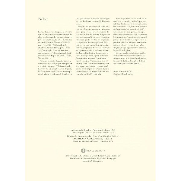 Henle Verlag Beethoven Violinsonaten 1