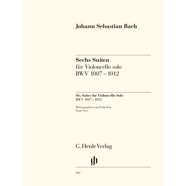 Henle Verlag Bach Sechs Suiten BWV1007-1012