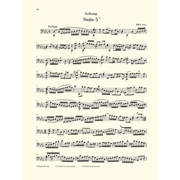 Henle Verlag Bach Sechs Suiten BWV1007-1012