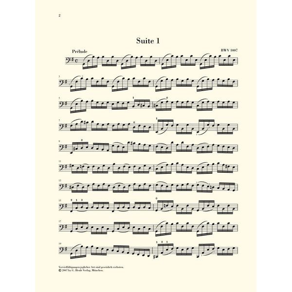 Henle Verlag Bach Sechs Suiten BWV1007-1012