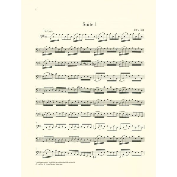 Henle Verlag Bach Sechs Suiten BWV1007-1012