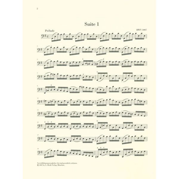Henle Verlag Bach Sechs Suiten BWV1007-1012
