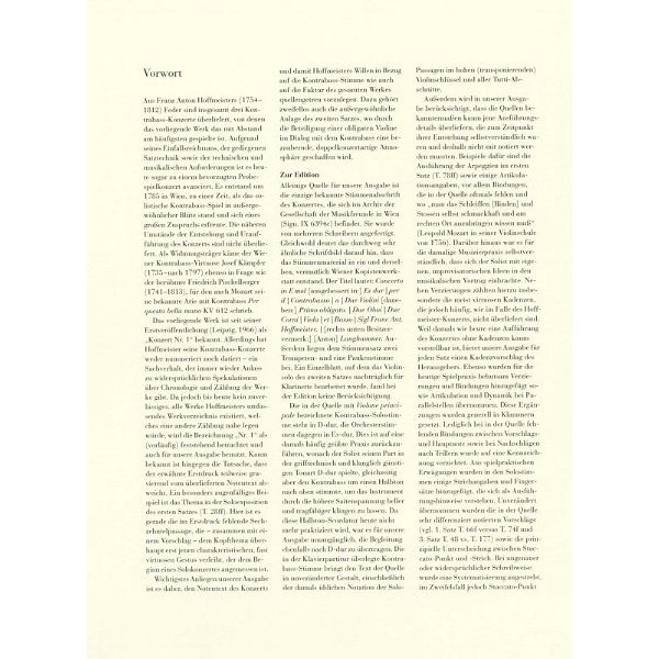 Henle Verlag Hoffmeister Kontrabasskonzert