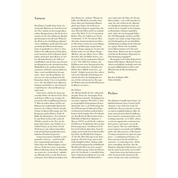 Henle Verlag Saint-Saëns Elefant Kontrabass