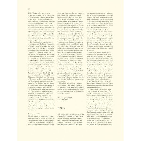 Henle Verlag Saint-Saëns Elefant Kontrabass