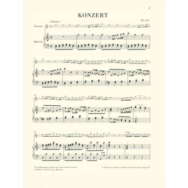 Henle Verlag Vivaldi Flautinokonzert