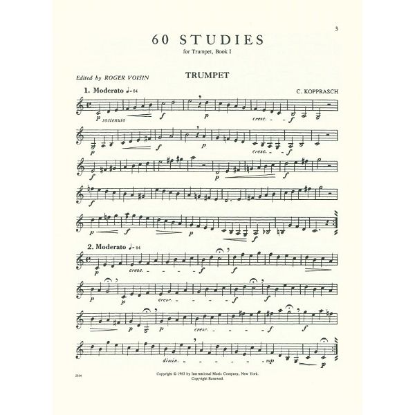 International Music Company Kopprasch 60 Studies 1 Trumpet