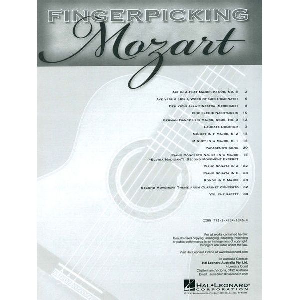 Hal Leonard Fingerpicking Mozart