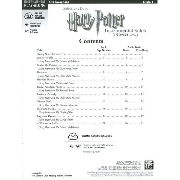 Cours de Saxophone Alto Harry Potter - Hedwig's Theme Tuto Partitions  um-i829 