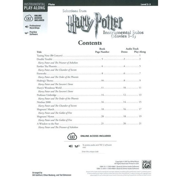 Alfred Music Publishing Harry Potter Selections Flute