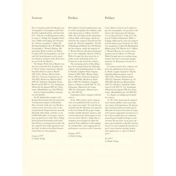 Henle Verlag Klassik und Romantik 1